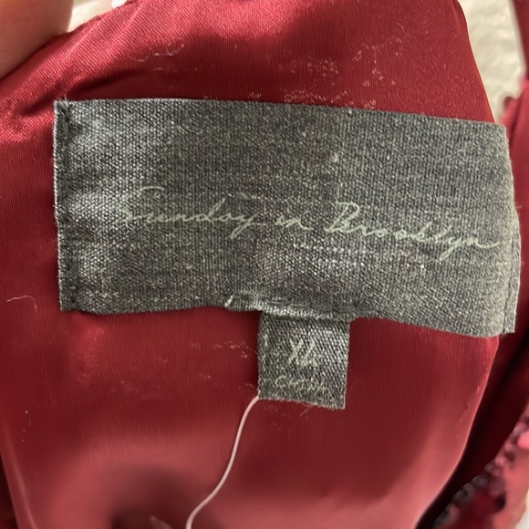 Anthropologie NEW with tags Burgundy Sequin Halter top . SZ XL - Picture 2 of 6